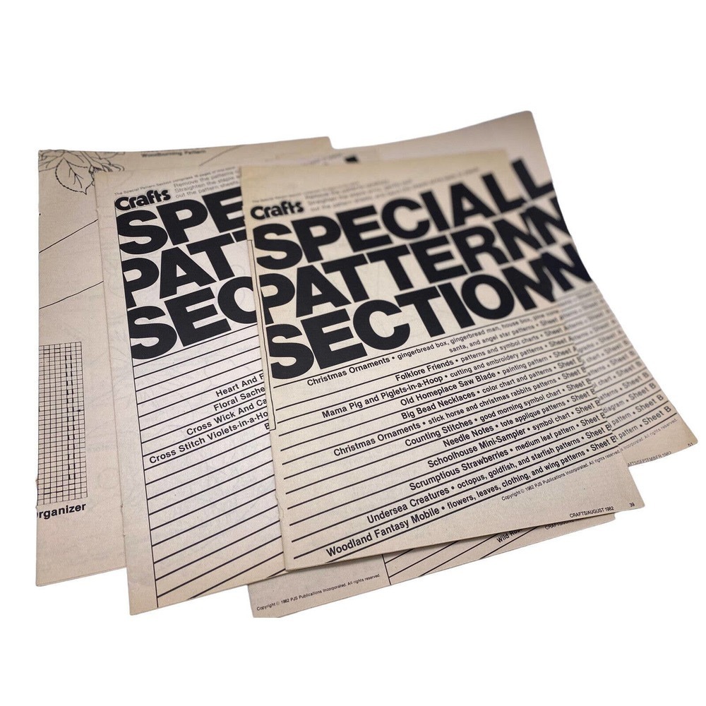 Crafts Special Pattern Section Set Lot 5 Pieces Vintage